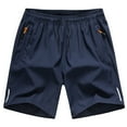 thumbnail image 2 of XIAONU Men's Solid Athletic Shorts Drawstring Waist Zipper Pockets Sport Bottoms, 2 of 3