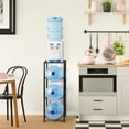 thumbnail image 6 of Water Bottle Holder Organizer 5 Gallon Water Jug Stand with Shelves, 3-Tier Water Bottle Dispenser Stand for Kitchen Living Room Office, Black, 6 of 16