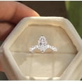 thumbnail image 3 of Cora jewellery 2.5CT Marquise Moissanite Hidden Halo Engagement Ring For Women, 10K White Gold, 3 of 6