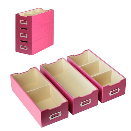 Jackcubedesign Stackable Pink Leather Jewelry Tray Earring Necklace Jackcubedesign Stackable Pink Leather Jewelry Tray Earring Necklace Bracelet Ring Organizer Display Storage Box Makeup Cosmetics
