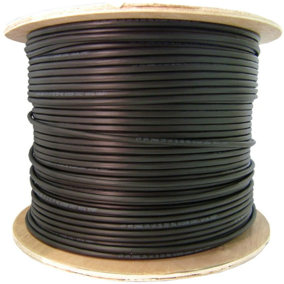 6 Fiber Indoor Outdoor Fiber Optic Cable, Multimode 50,125 Om3, Plenum Rated, Black, Spool, 1000Ft