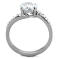 thumbnail image 3 of Luxe Jewelry Designs Women's Stainless Steel Engagement Ring with Round Cubic Zirconia - Size 8, 3 of 4