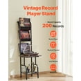 thumbnail image 3 of VEVOR Record Player Stand, 5 Tiers Tall Vinyl Record with Charging Station & USB Ports, Holds up to 200 Albums, Turntable Stand with Record Holder Display Shelf for Living Room, Bedroom, Black, 3 of 9