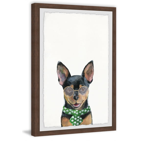 Marmont Hill "Dog with a Green Tie" Framed Painting Print