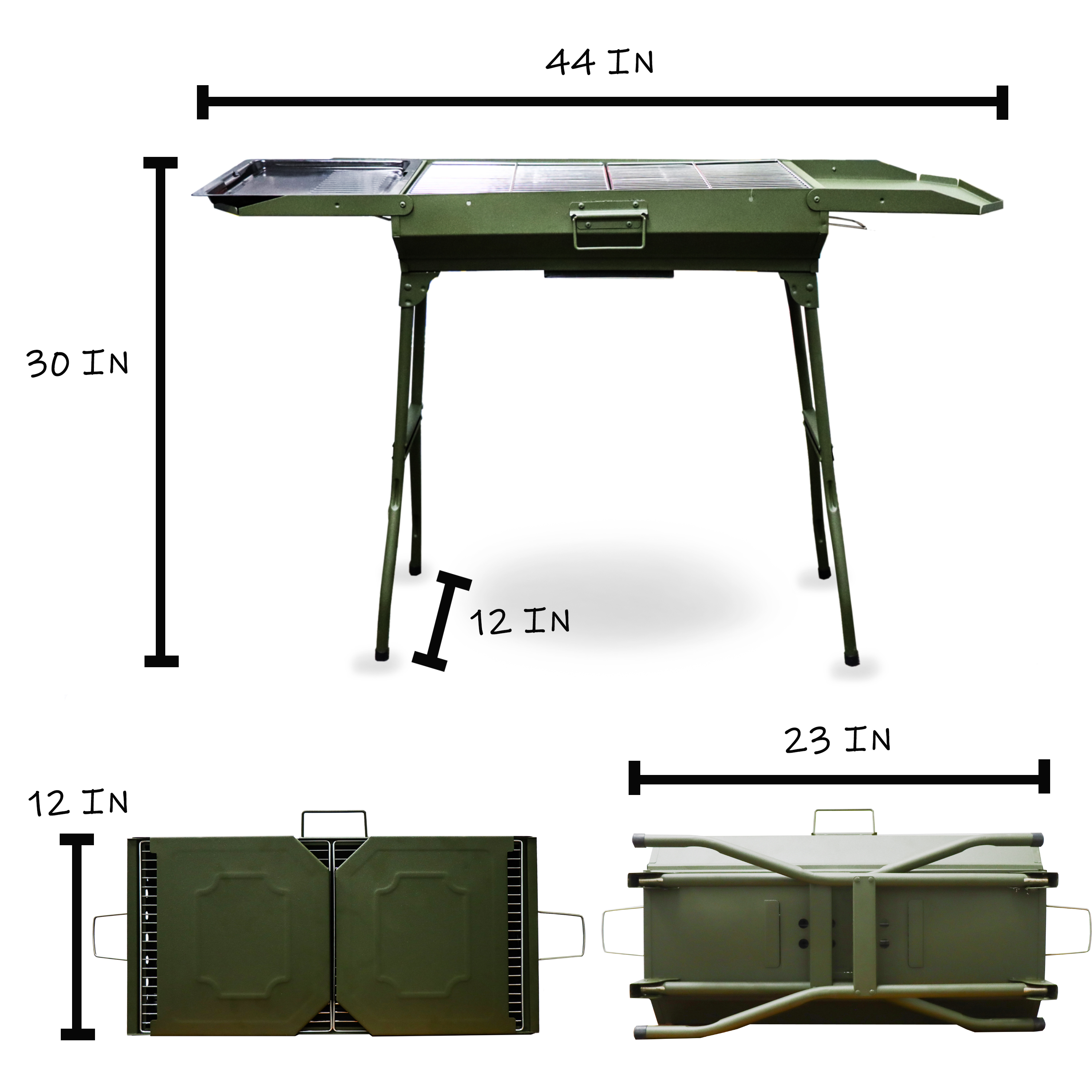 Folding Portable Charcoal Grill, KIICHI TERASAWA Camping BBQ Carbon Grill