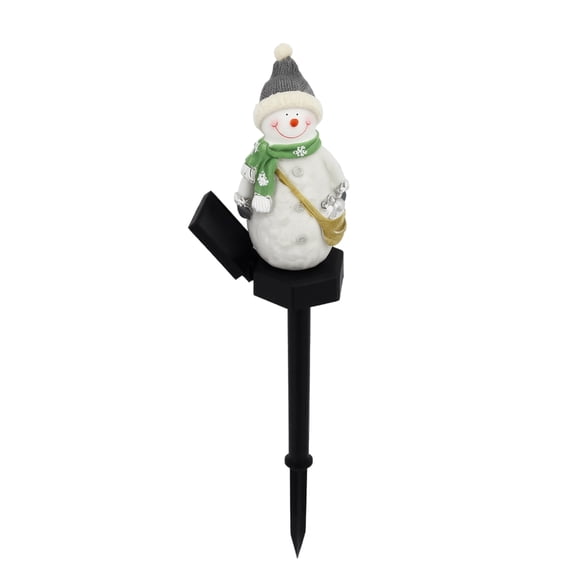 Solar Snowman Garden Stake Light, 16.9in Outdoor Solar Pathway Light for Lawn Patio Yard Winter Decor