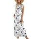 thumbnail image 1 of Vestido largo Zeagoo con estampado floral y cuello redondo azul dividido para mujer, 1 of 7