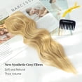 thumbnail image 2 of Extensiones de Cabello Ustar alambre invisible tamaño Ajustable Postizo Sintético Largo Ondulado Rubio Dorado 20 Pulgadas 4 clips Seguros para mujeres, 2 of 7