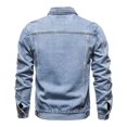 thumbnail image 4 of JUNWELL Men‘s Fashion Casual Plus Size Jean Jacket Outdoor Single-breasted Jacket Tooling Jacket, 4 of 9