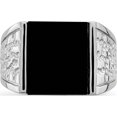 thumbnail image 5 of Sterling Silver Rhodium-Plated Men's Onyx Ring (Size 10) Made In China qr2460-10, 5 of 5