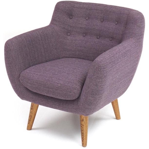 RST Brands Rhodes MidCentury Modern Tufted Accent Chair in Purple