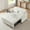 Cream White, variant on 3 in 1 Convertible Sofa Bed, Velvet Sleeper Sofa Bed with Pull Out Sofa Bed, Loveseat Tufted Sofa with Side Table for Living Room,