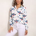 thumbnail image 3 of Cute Airplane Pattern Long Sleeve Blouse Woman Streetwear Casual Shirts Summer Oversize Woman Streetwear Clothing Birthday Present, 3 of 7