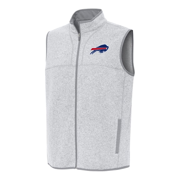 Men's Antigua  Heather Gray Buffalo Bills Fortune Full-Zip Vest