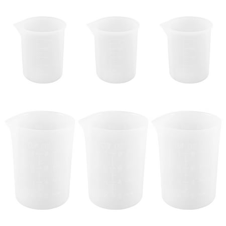 

Wsidrnty Silicone Measuring Cups 6 PCS 250Ml/100Ml Reusable Silicone Mixing Cups Durable Easy Clean for Epoxy