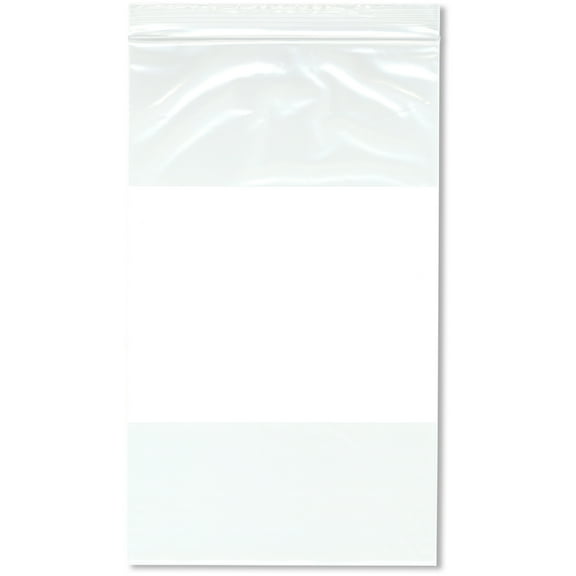 Plymor 6" x 10" (Pack of 100), 2 Mil White-Block Zipper Reclosable Plastic Bags