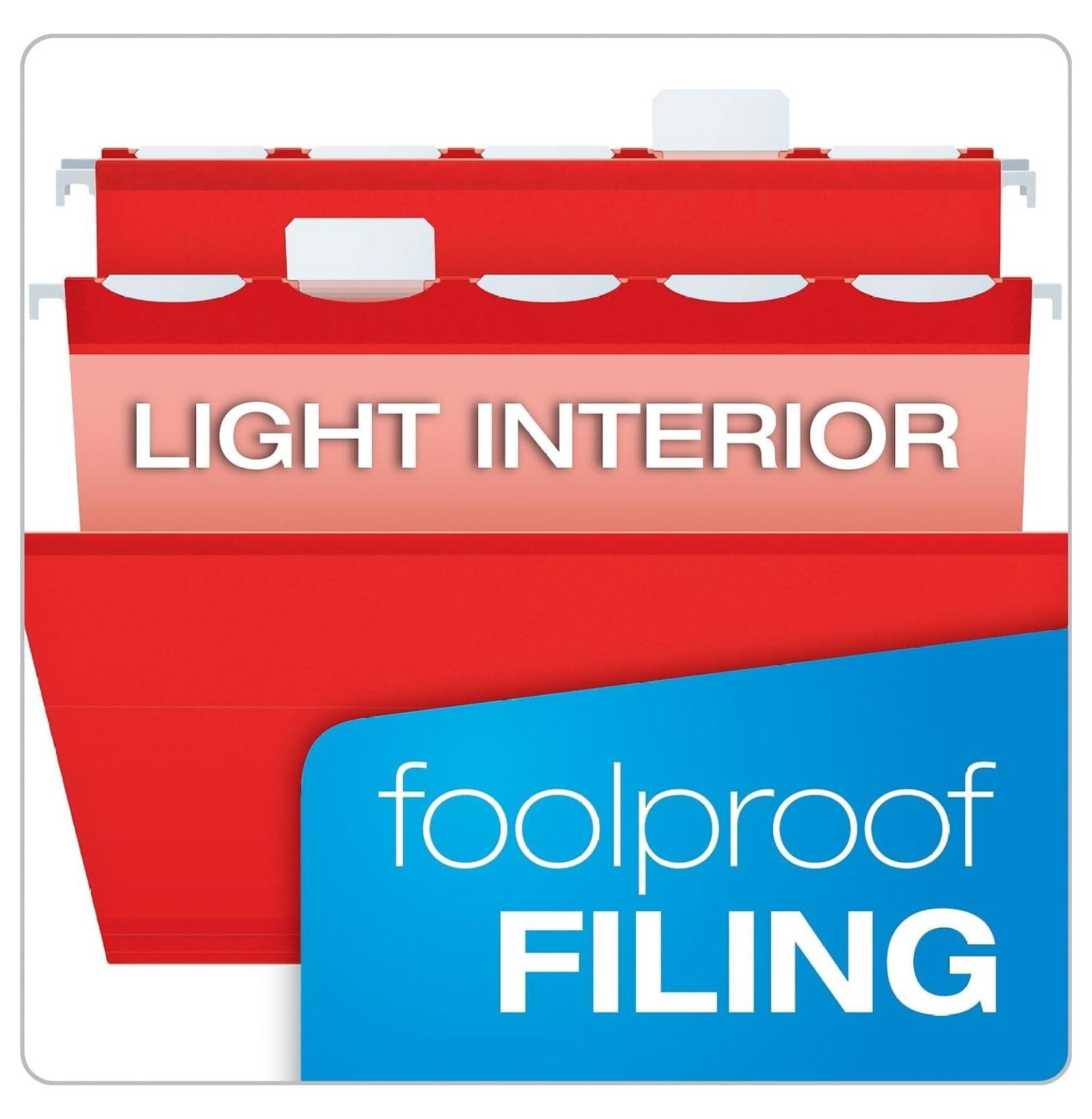Hanging File Folders Letter Size Red - PFX42623 Ready-Tab Reinforced 5 Tab Folders - 25 Pack - Office & Home Filing Organization