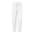 thumbnail image 6 of Qcmgmg Womens Fleece Sweatpants Fall Yoga Baggy Pants Teens Wide Straight Leg Athletic Petite Womens Jogger Pants High Waisted Fashion Comfy Sweat Pants Women with Pockets White S, 6 of 7