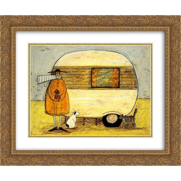 Home from Home 2x Matted 24x20 Gold Ornate Framed Art Print by Sam Toft