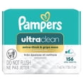 thumbnail image 3 of Pampers Ultraclean Baby Wipes (Previously 'Free & Gentle'), 99% Water, Hypoallergenic, Unscented, 100% Plant Based, Plastic-Free Baby Wipes, 156 Baby Wipes Total (2X Flip-Top Packs), 3 of 25