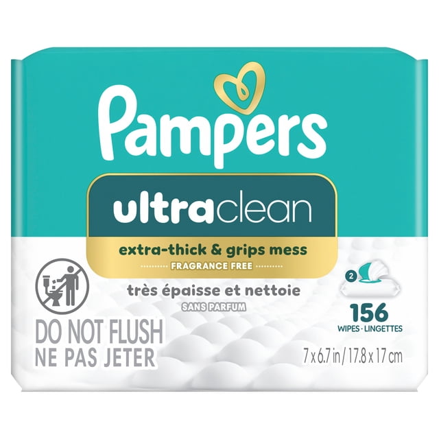 Lingettes pour bébés Pampers Ultraclean, 156 unités, 2X