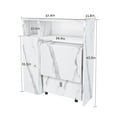 thumbnail image 4 of Jopath Kitchen Island,Multifunctional Folding Dining Table With Wall-Mounted Sideboard & Storage With Power Outlet - Rolling Storage Cart On Wheels For Small Apartments,Dining Room White, 4 of 11