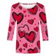 thumbnail image 4 of RKSTN Valentines 3/4 Sleeve Tops for Women Oversized Crewneck Valentine's Day Graphic Printed Short Sleeve T Shirt Womens Casual Round Neck Loose Comfy Loves Heart Print Three Quarter Sleeve Shirts, 4 of 6