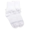 thumbnail image 1 of Jefferies Socks Girls Tutu Lace Ruffle Trim Turn Cuff Socks 1 Pair Pack, 1 of 4