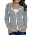 thumbnail image 6 of Mifsaly Zip Up Maternity Hoodie Long Sleeve Drawstring Hooded Sweatshirt Pregnancy Office Outdoor Jacket Women Spring Fall Warm Outerwear XL, 6 of 9
