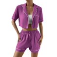 thumbnail image 1 of Gibobby Pijamas para mujer Conjunto de pijamas para mujer Conjuntos de dos piezas Ropa de dormir Ropa descanso Conjuntos con botones(Morado,CH), 1 of 5