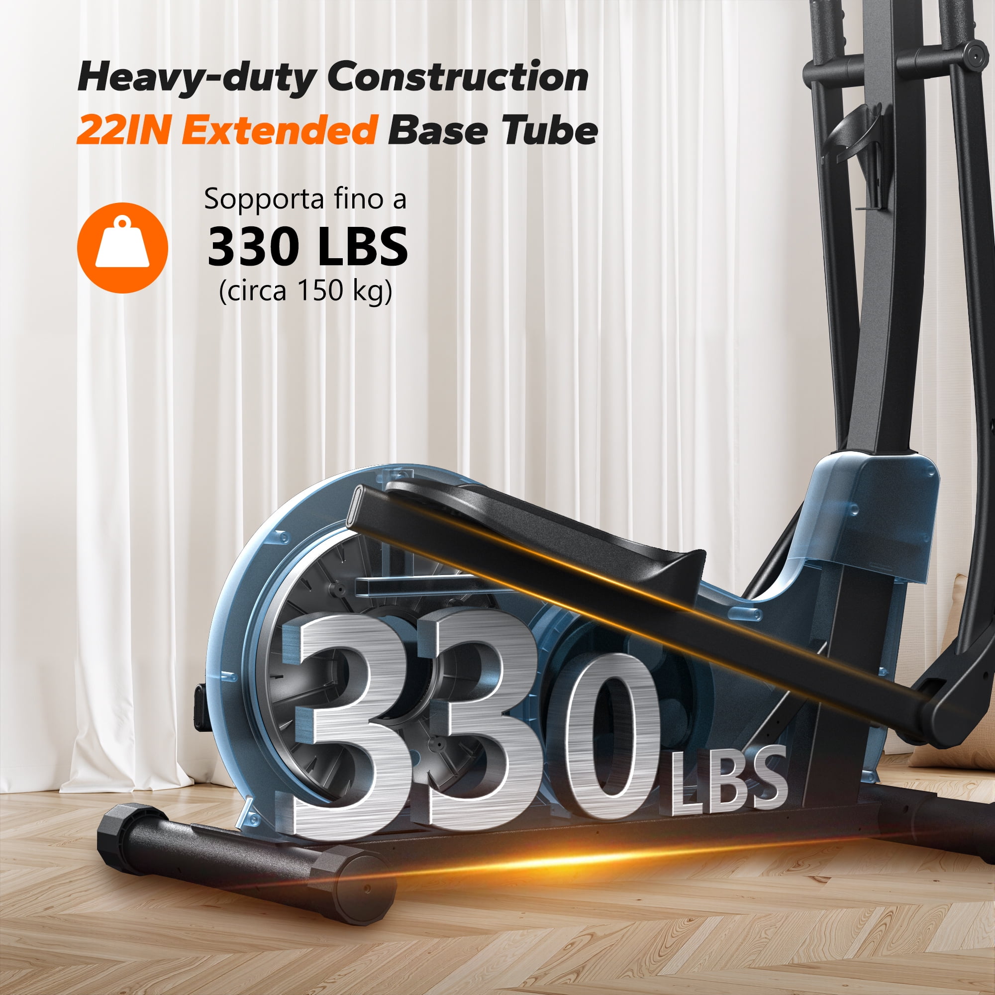 MERACH Elliptical Machine with 16 Resistance Levels, Quiet Home Cardio Fitness Equipment, 16.5"–19" Stride Options