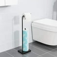 thumbnail image 2 of Support de Papier Toilette, ZC5HAO Standing Libre Salle de Bain Porte-Rouleau de Papier Toilette avec Rangement de Réserve pour 4 Rouleaux de Papier Toilette, Support de Papier Toilette de Base Lourde Pondérée pour Plancher, Noir, 2 of 9