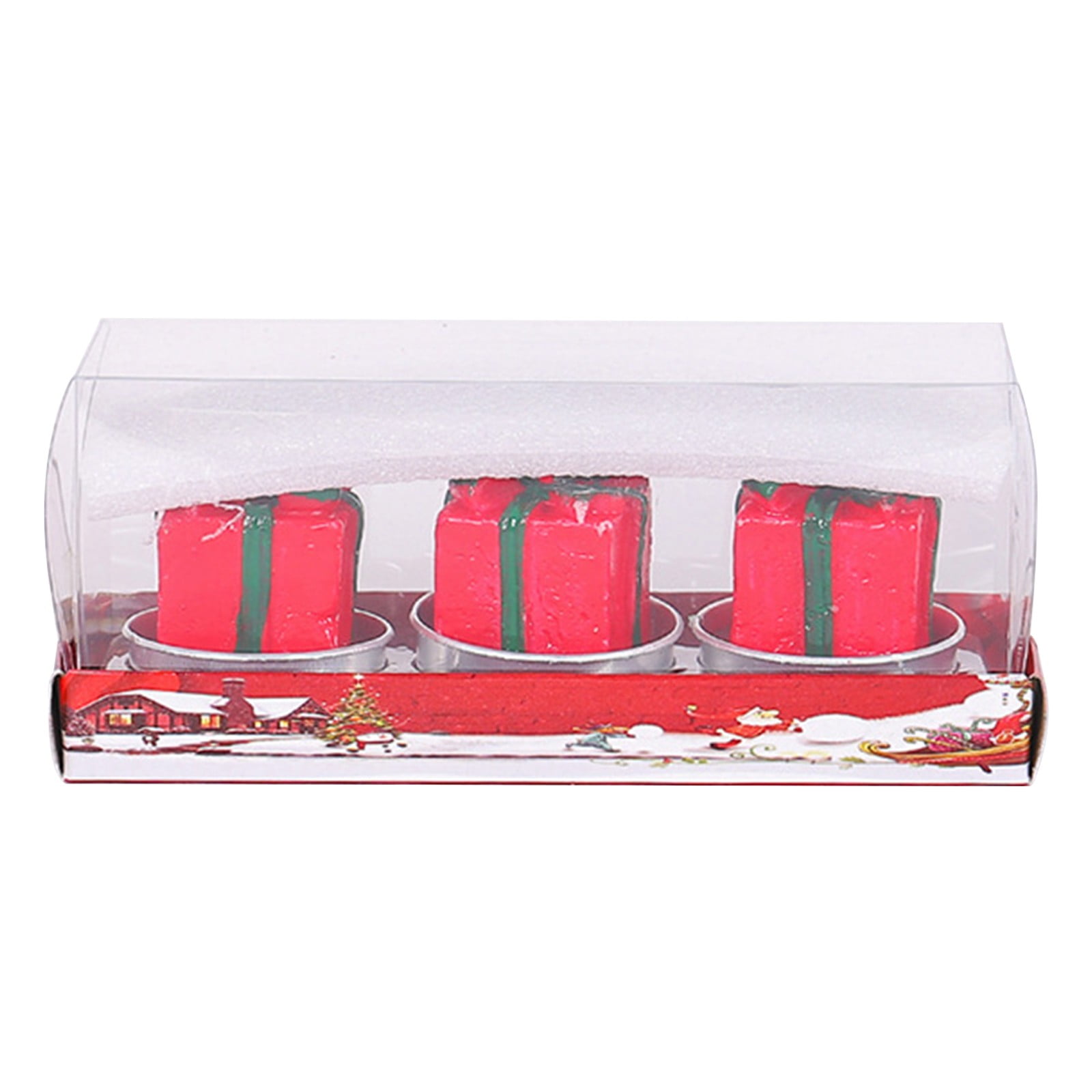 Lot De 6 Bougies Chauffe-plat De Noël - Père Noël, Bonhomme De Neige, Sapin, Pommes De Pin - Décoration De Table Fait Main