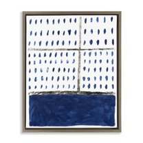 Stupell Industries Dotted Pattern Impression Abstract Painting Brown Floater Framed Canvas Art Print Wall Art, 17 x 21