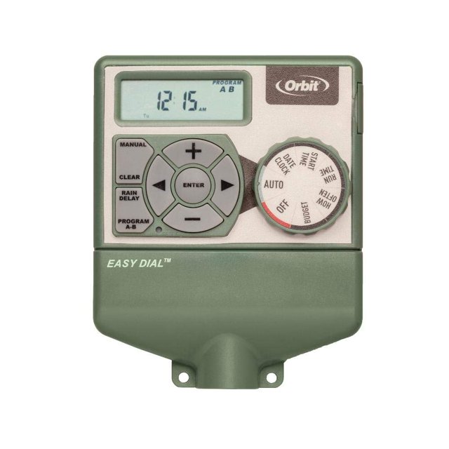 Temporizador de riego de 4 zonas para interiores Orbit 57594, 120 V AC