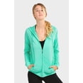 thumbnail image 2 of Cottonbell Women's Lightweight Cotton Blend Long Sleeve Zip Up Thin Hoodie Jacket, 2 of 4