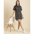 thumbnail image 2 of Moomaya Womens Printed Dress, Elbow Sleeves Buttoned Down Collared Knee Length Dress, 2 of 8