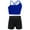 Royal Blue&Black, variant on Kids Girls Dance Athletic Outfit Gymnastics Dance Crop Top Bra and Shorts Bottoms Set Gym Wrokout Activewear Black 8