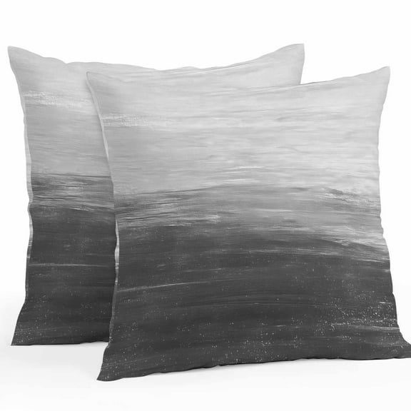 Abstract Ocean Outdoor Waterproof Pillow Covers 18x18 Pack of 2 Black Gradient Oil Painting Texture Decorative Outdoor Pillow Covers Square Cushion Cases for Patio Furniture Pergola Couch