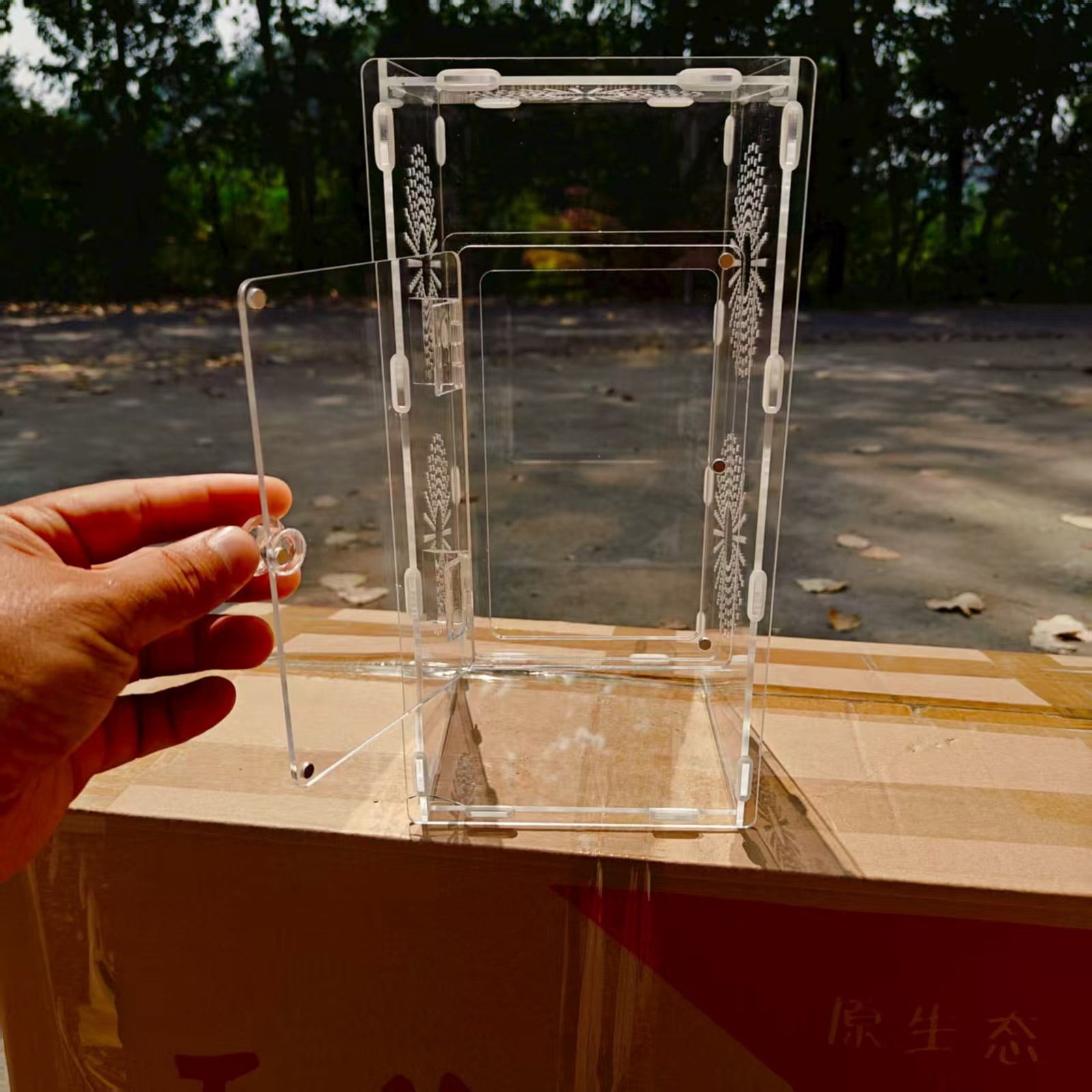 Clear Reptiles Observation Tanks For Kids Educational Use Safe Feeding Ventilation Design Jumping Spiders Terrarium