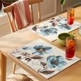 thumbnail image 4 of Victorian Style Placemats Set of 4, Blue Retro Poppy Flower Plant Non-Slip Place Mats Washable Table Mats for Kitchen Dining Table Decorations Indoor/Outdoor, 4 of 9