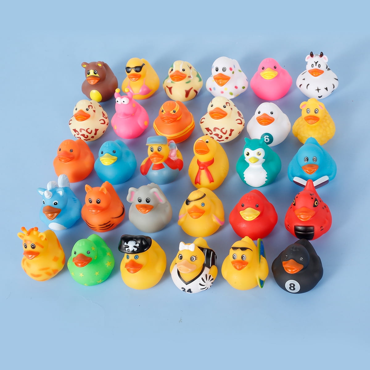 SmartYeen 30pcs Rubber Ducks Bath Toys for Toddlers 1-3,Assorted Duckies Bathtime Soft Baby Pool Toys Birthday Gifts