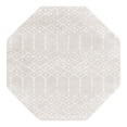 thumbnail image 4 of Unique Loom Paxon Trellis Collection Area Rug - Maeve (5' 3" Octagon Light Gray/Ivory), 4 of 7