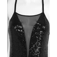 thumbnail image 6 of iiniim Womens Latin Dance Sparkly Sequins Leotard with Fringe Modern Jazz Dancewear Black M, 6 of 7