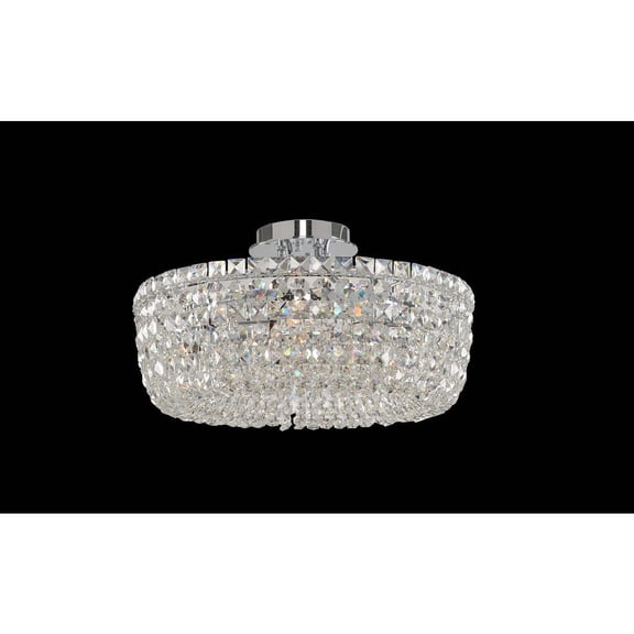 029440-010-FR001-Allegri Lighting-Cessano - Five Light Semi-Flush Mount Chrome Finish with Firenze Clear Crystal