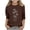 Brown, variant on Girls T Shirts, Casual Summer Crew Neck Soft 3/4 Sleeve Tops Navy Size 6