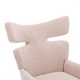thumbnail image 5 of Fish Tail Accent Chair, Leisure Single Chair with High Back and Armrest, Upholstered Sofa Chair with Gold Metal Legs, Modern Reading Chair Vanity Chair for Living Room, Bedroom, Apartment, Pink, 5 of 7