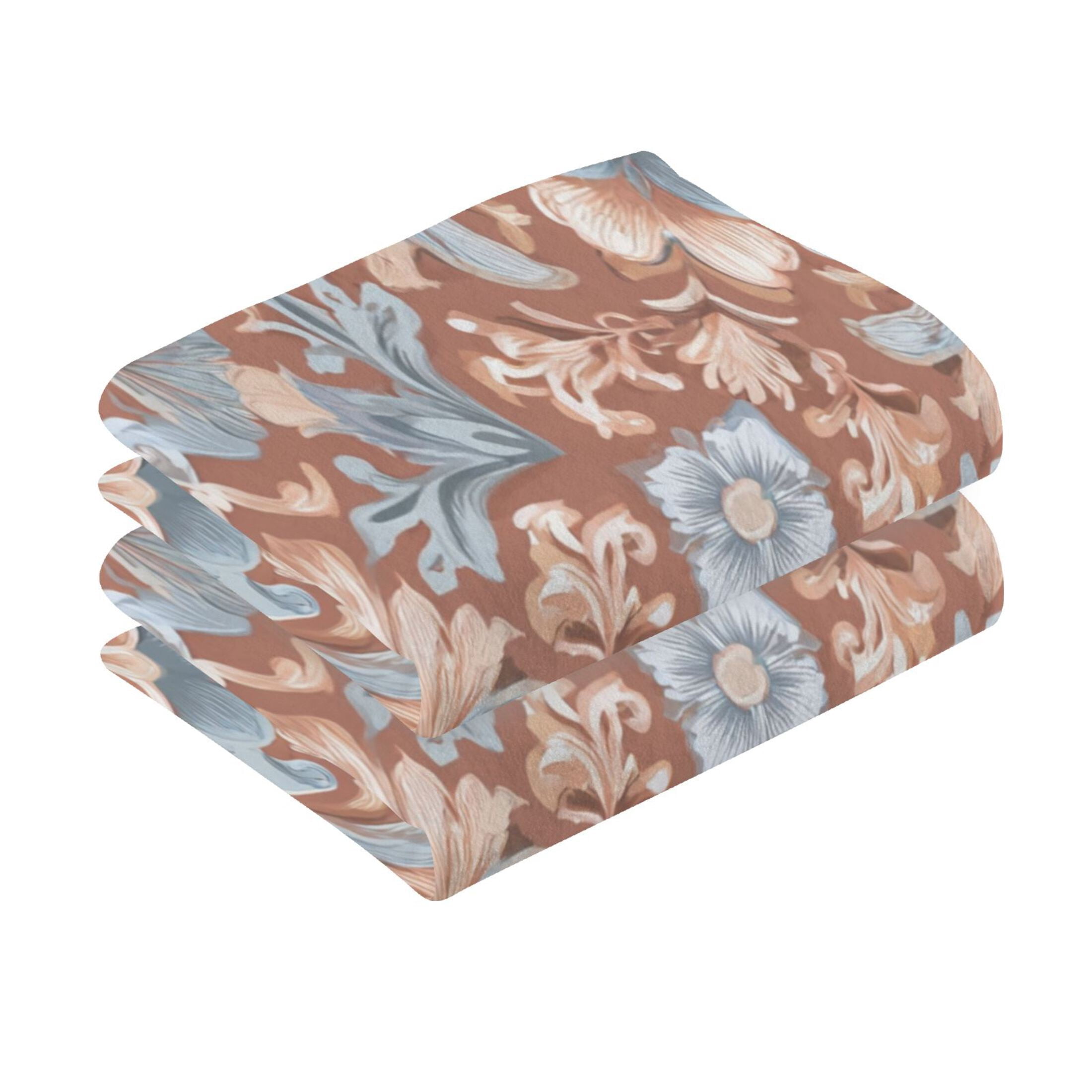 2 Pieces of Cotton Towel Face Towel Set Hand Towel Bath Towel Cotton Bath Towel Sets Terracotta Tile Ornate Details