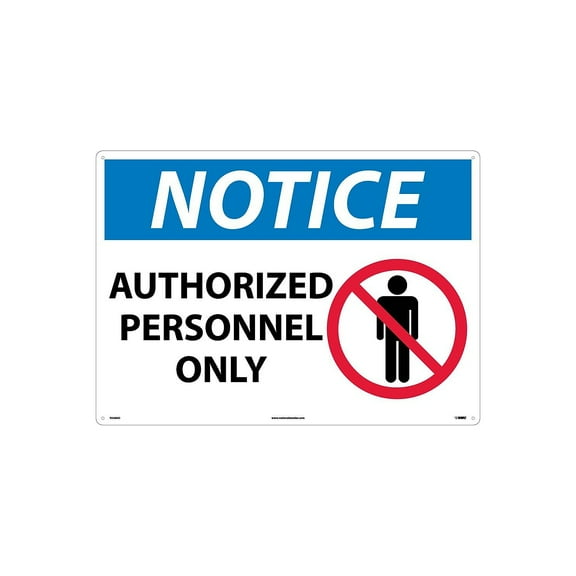 National Marker Notice Signs; Authorized Personnel Only Graphic 20X28 .040 Aluminum N246AD