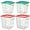 Red, Green, variant on 4 Pcs Food Storage Containers with Scales 8 qt and 4 qt Square Containers with Lids and Handles Polycarbonate Air Tight for Home Storage Kitchen Restaurant(Red, Green)